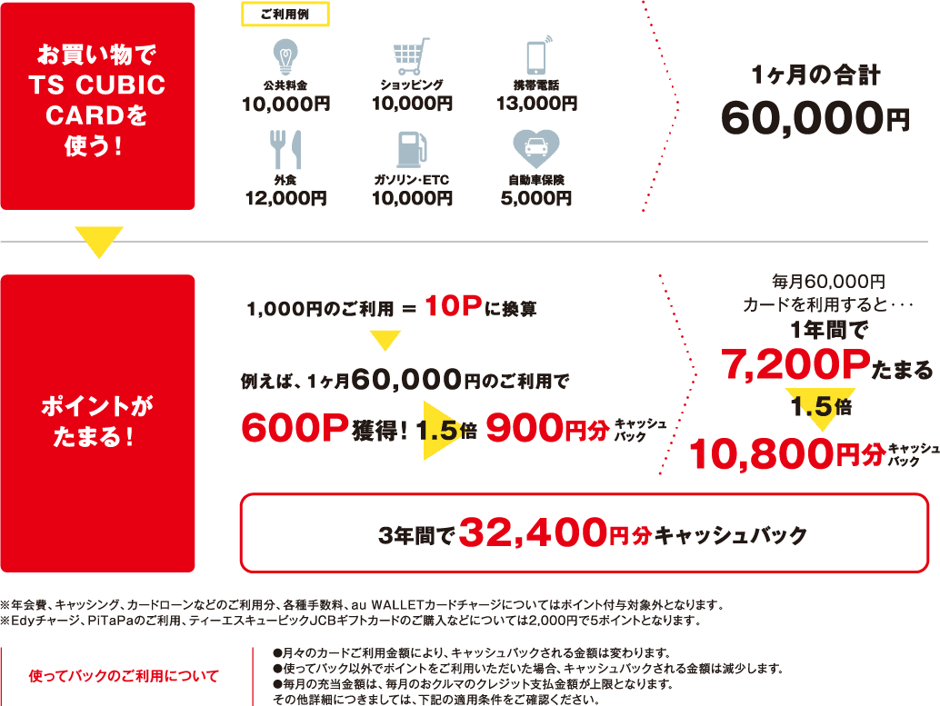 お買い物でTS CUBICCARDを使う！