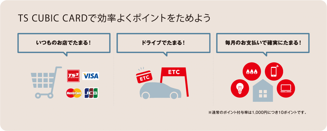 TS CUBIC CARDで効率よくポイントをためよう