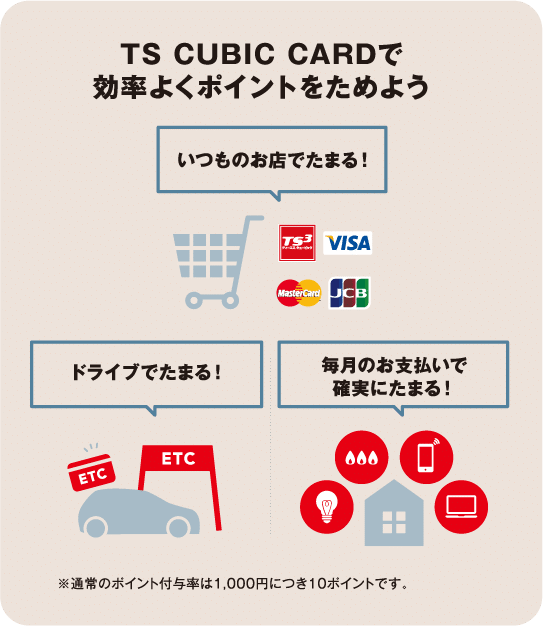 TS CUBIC CARDで効率よくポイントをためよう